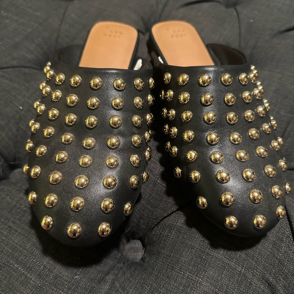 Leather studded mules (size 9.5)